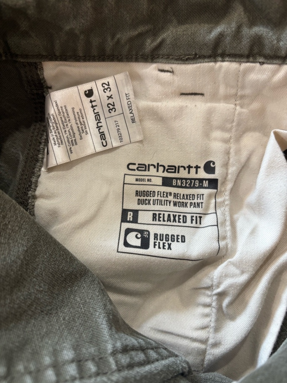 Carhartt Men's Canvas Pants 32x32 Duck Utility Work Relaxed Fit Light Brown - Picture 4 of 8